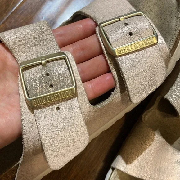 Birkenstock Arizona washed Metallic light pink size 39 L8/ M6 EUC - Picture 4 of 7